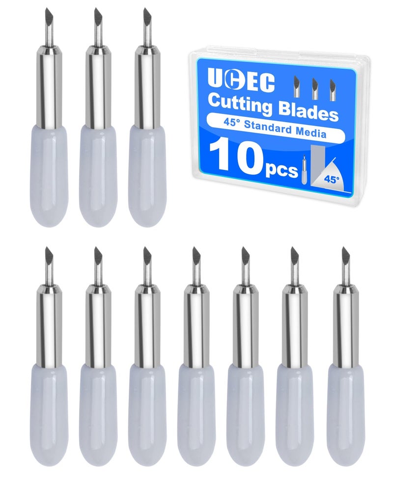 UCEC 10PCS Cutter Blades Compatible with Cricut Joy & Joy Xtra Cutting Machine, Paper Cutter Replacement Standard Blade 45°Cutting Vinyl Fabric, Craft Accessories for DIY Projects - Image 1